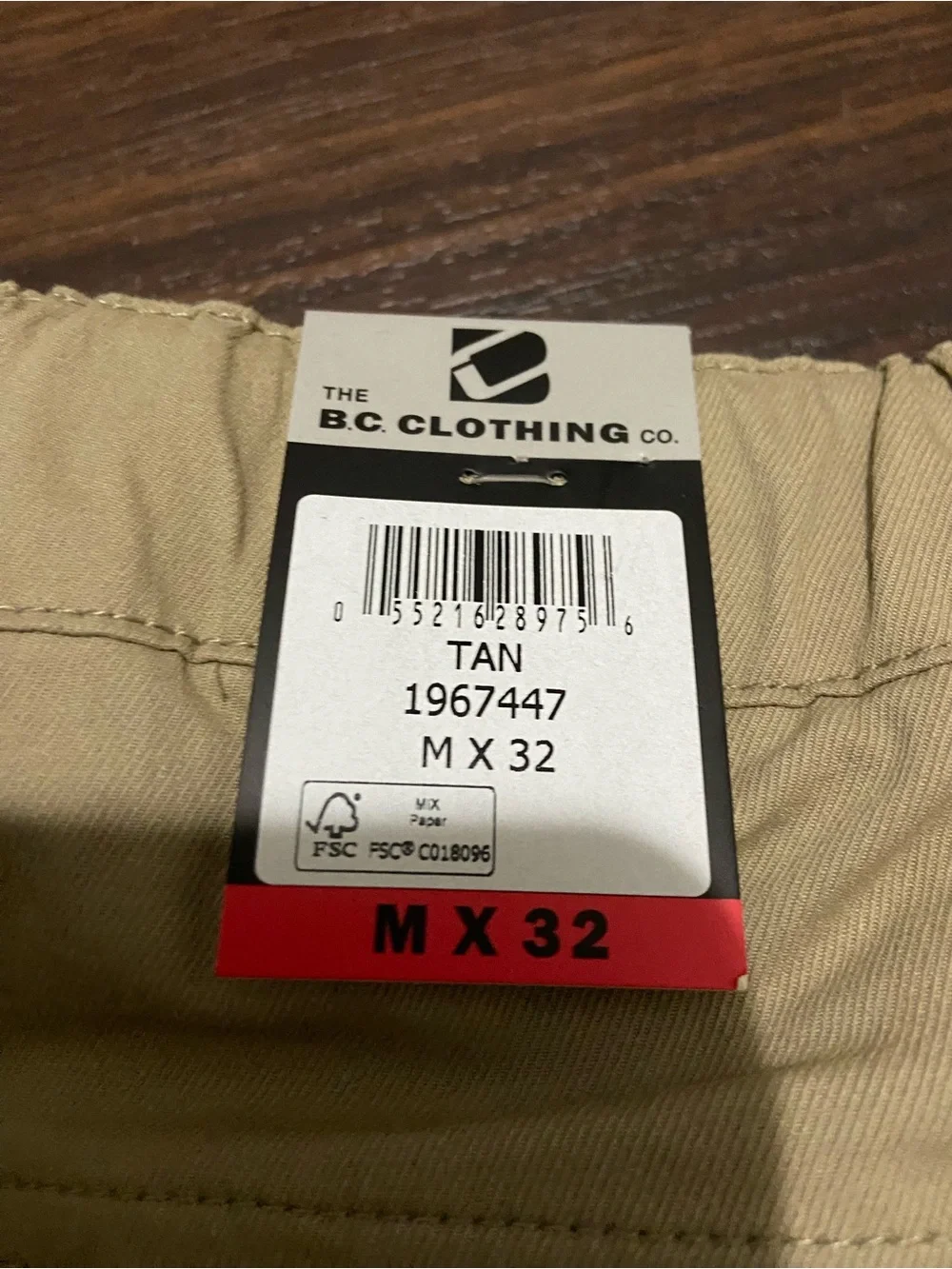 BC Clothing Men's Convertible Pants Hiking Cargo Belted, Tan, Size: M x 32